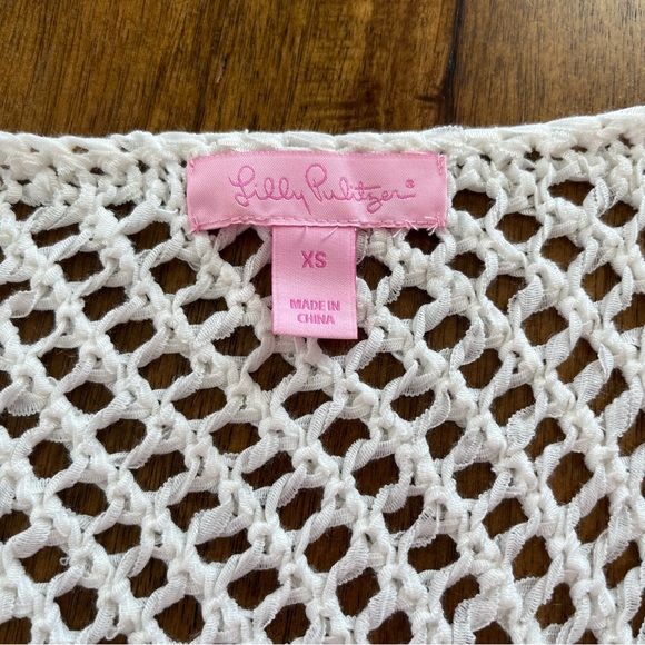 Lily Pulitzer Limon Knit Crochet Sleeveless Sweater Tank Top Fringe Tassels Ivo… - Picture 10 of 16